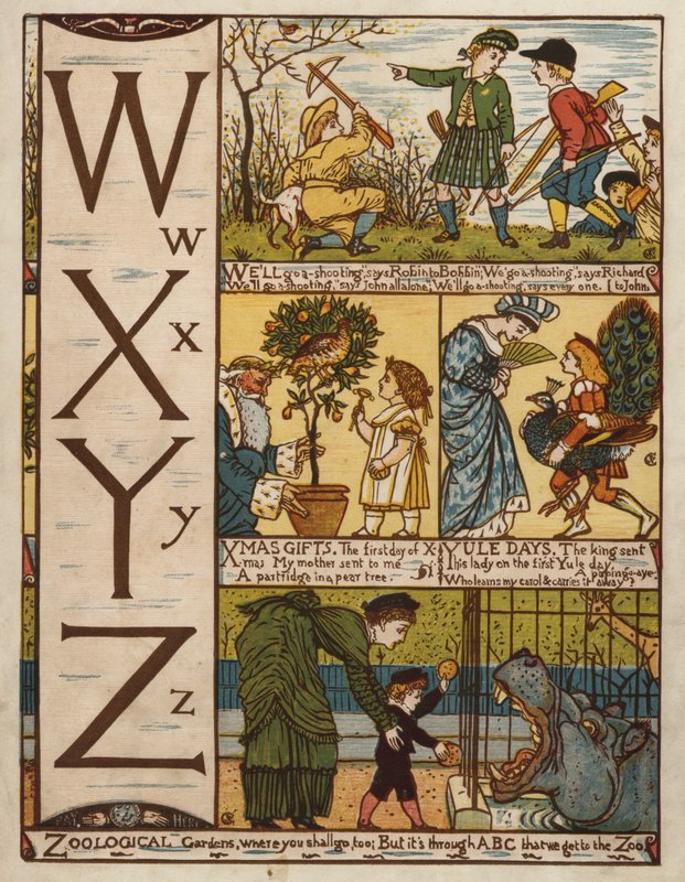 Alfabet (kleur litho) door Walter Crane