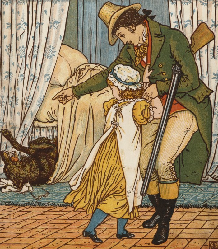 Roodkapje (kleur litho) door Walter Crane