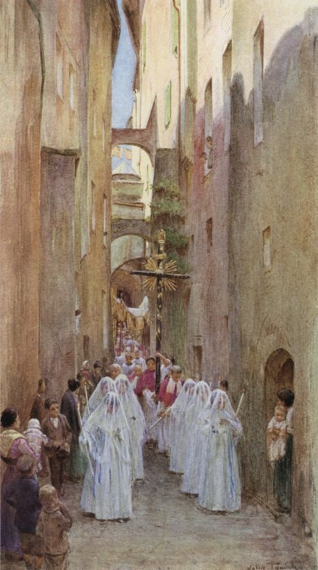 Processie, San Remo, Italië door Walter Frederick Roofe Tyndale