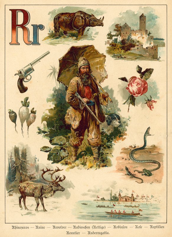 Letter R (chromolitho) door Walter Zweigle