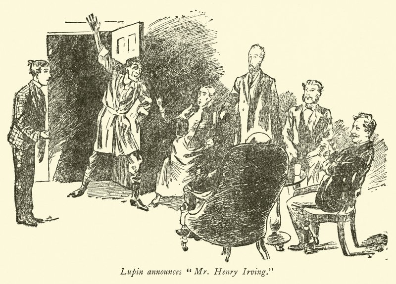Lupin kondigt Mr Henry Irving aan door Weedon Grossmith