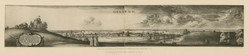 Zicht op Greenwich geëtst in 1637 door Wenceslaus Hollar