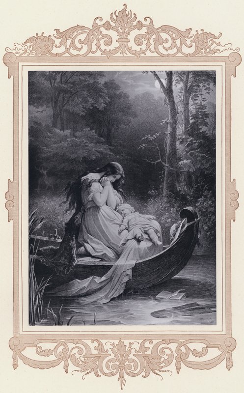 Ottilie, Wahlverwandtschaften (litho) door Wilhelm von (after) Kaulbach