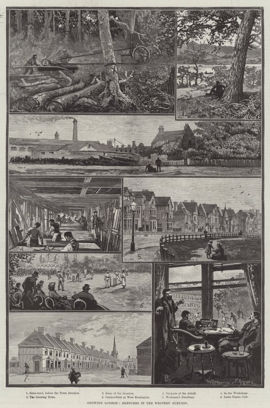 Groeiend Londen, schetsen in de westelijke buitenwijken door William Bazett Murray