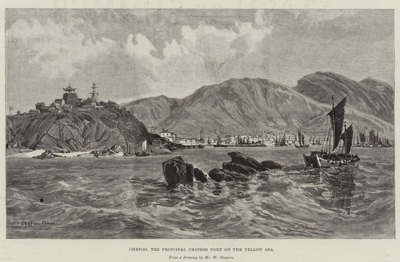 Chefoo, de belangrijkste Chinese haven aan de Gele Zee door William Crimea Simpson