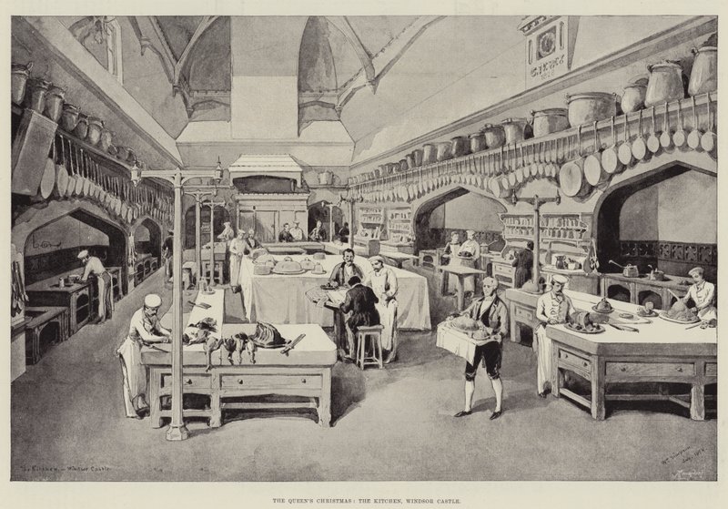 De Kerst van de Koningin, de Keuken, Windsor Castle door William Crimea Simpson