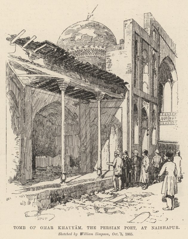 Graf van Omar Khayyam, de Perzische dichter, in Naishapur door William Crimea Simpson