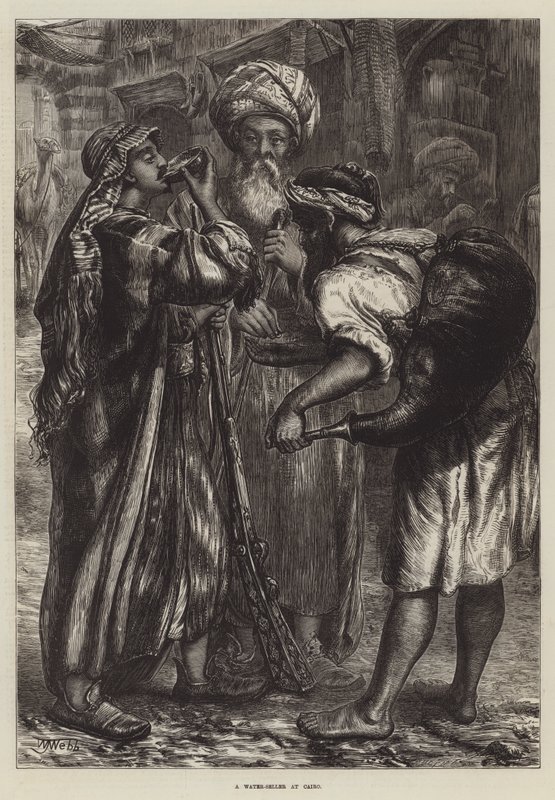 Een Waterverkoper in Caïro door William J. Webbe or Webb