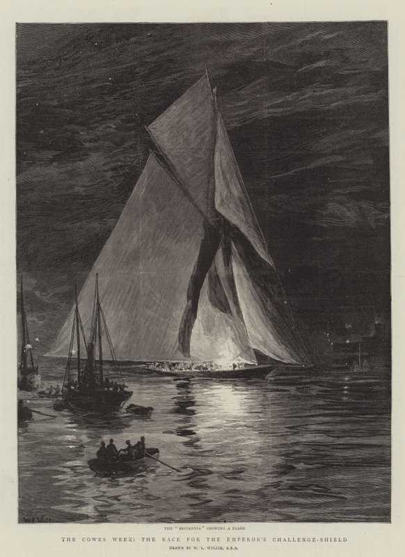 De Cowes Week, de race voor het keizerlijke schild door William Lionel Wyllie