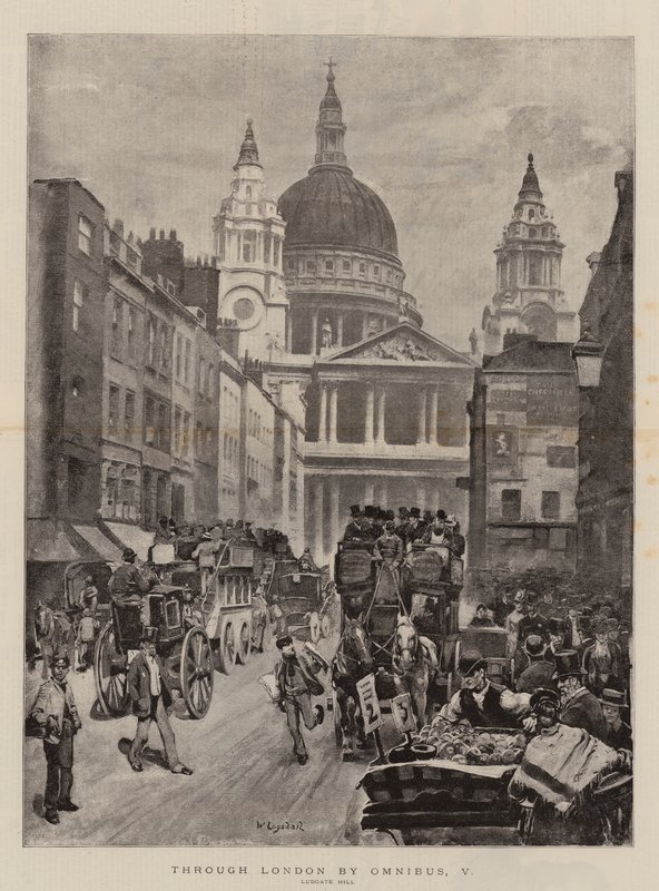 Door Londen met de omnibus, V door William Logsdail