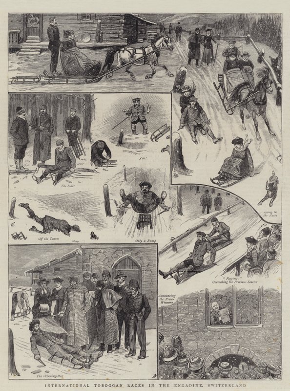 Internationale rodelwedstrijden in de Engadine, Zwitserland door William Ralston