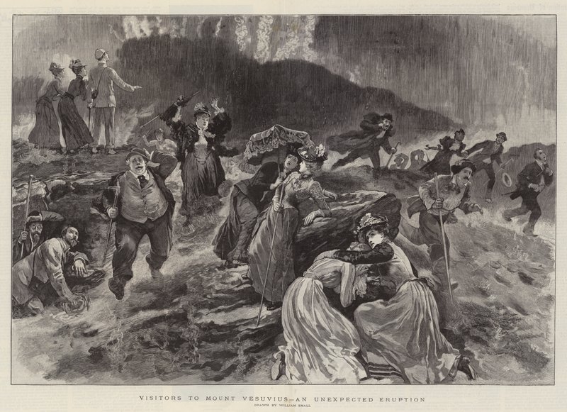 Bezoekers van de Vesuvius, een onverwachte uitbarsting door William Small