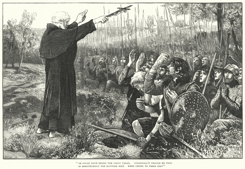 De slag bij Bannockburn (gravure) door William (after) Small