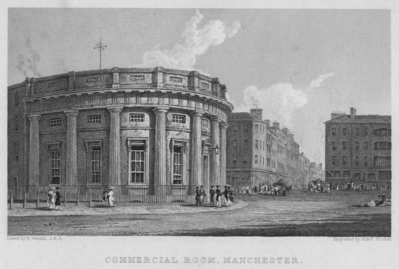 Commerciële Kamer, Manchester (gravure) door William (after) Westall