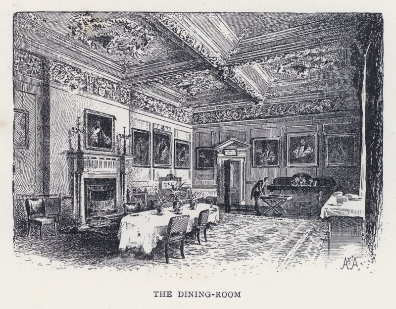 De Eetkamer (gravure) door William Alexander Ansted