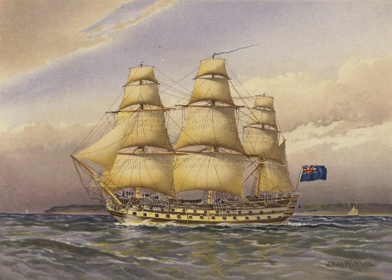 Slagschip, circa 1760 door William Frederick Mitchell