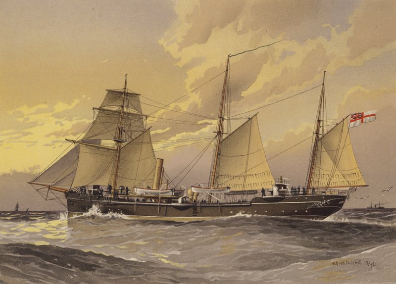 HMS Thrush, kanonneerboot 1e klasse door William Frederick Mitchell