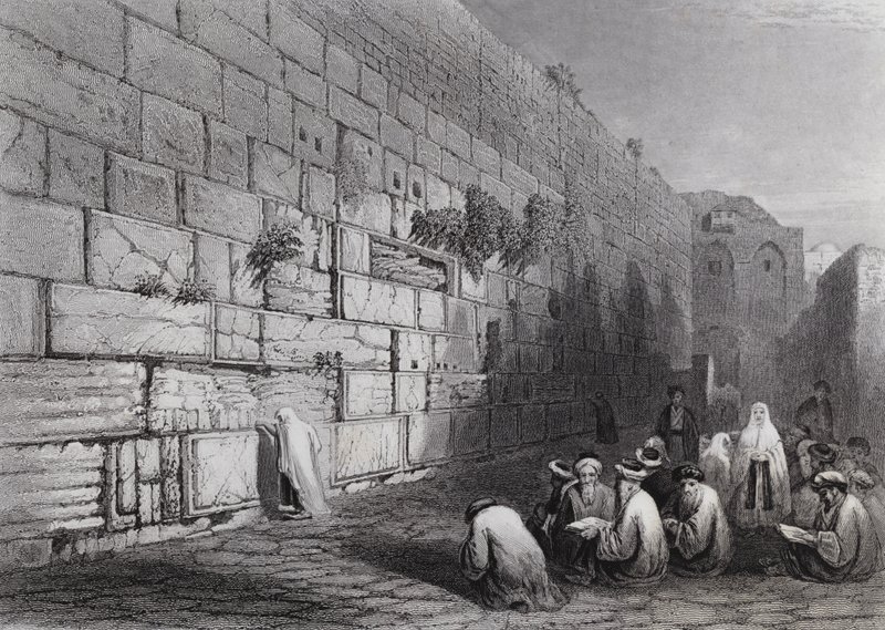 Joodse Klaagmuur, Jeruzalem door William H. Bartlett