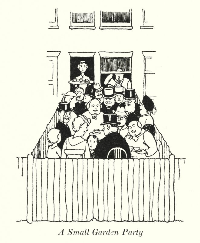 Een Klein Tuinfeest (litho) door William Heath Robinson