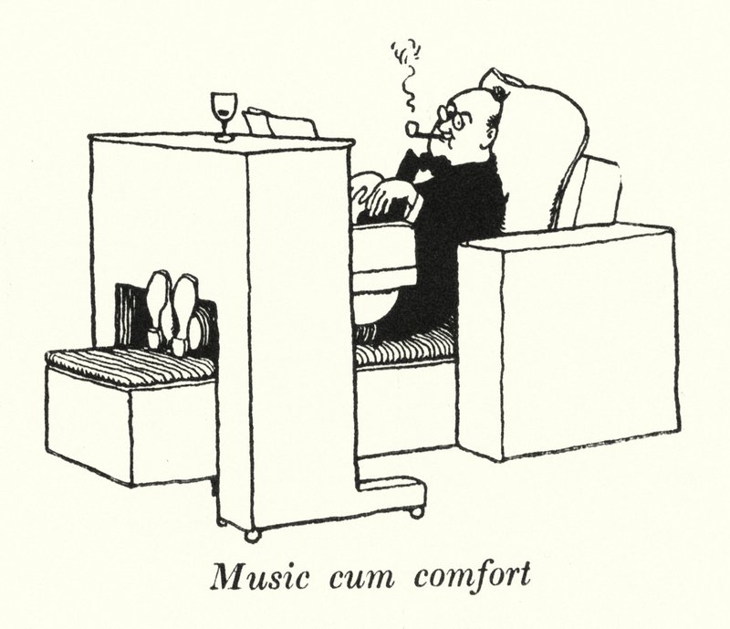 Muziek en comfort door William Heath Robinson