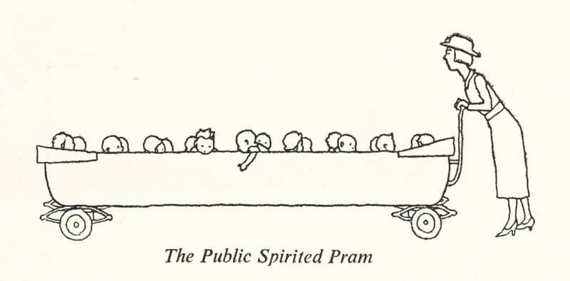 De openbare geestige kinderwagen door William Heath Robinson