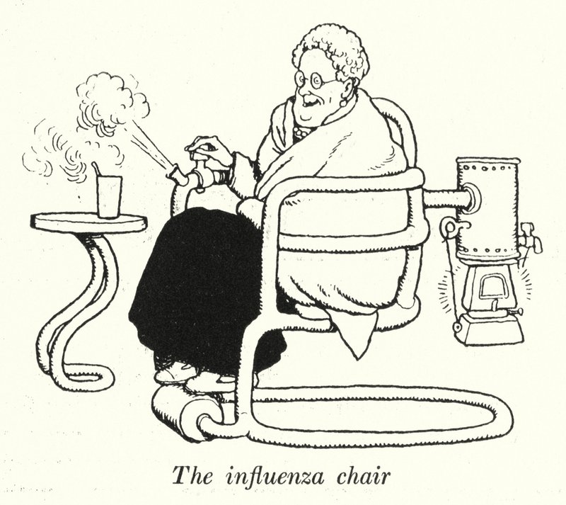De griepstoel door William Heath Robinson