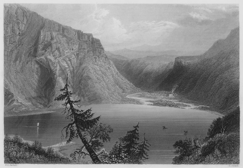 Luggelaw, County Wicklow (gravure) door William Henry (after) Bartlett