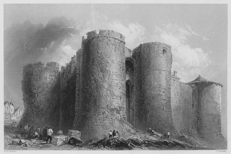 Het Kasteel van Limerick (gravure) door William Henry (after) Bartlett