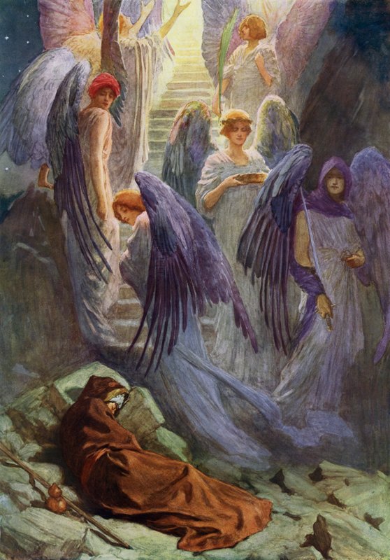 Jakobs droom door William Henry (after) Margetson