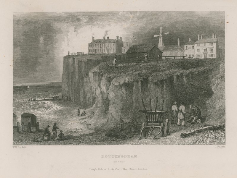 Algemeen uitzicht op Rottingdean door William Henry Bartlett
