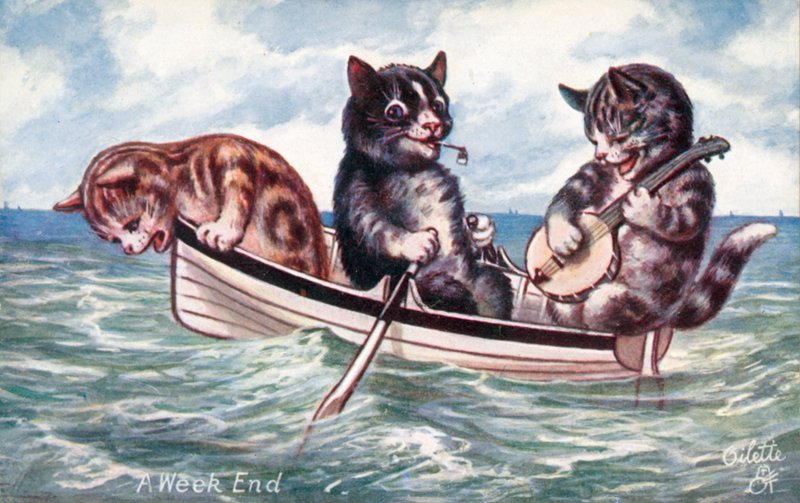 Humoristische kattenkaart door William Henry Ellam