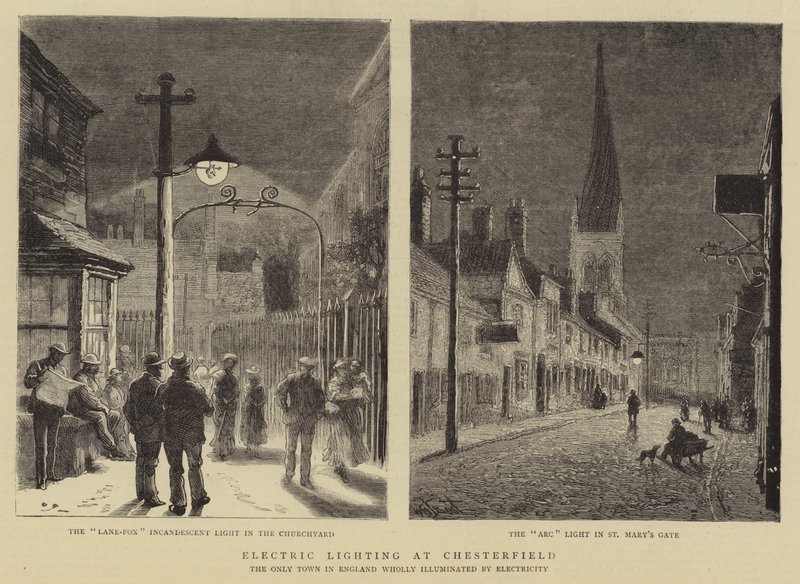 Elektrische verlichting in Chesterfield door William Henry James Boot