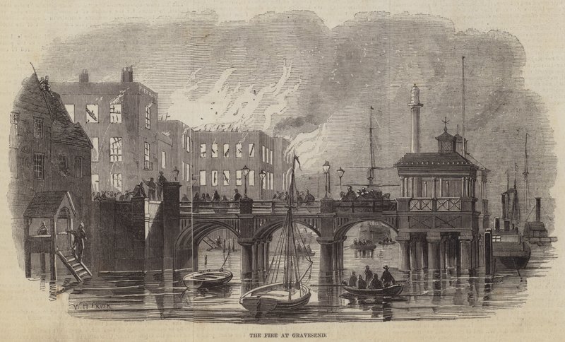 De Brand in Gravesend door William Henry Pike