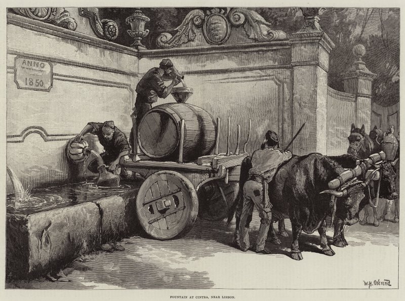 Fontein bij Cintra, nabij Lissabon door William Heysham Overend