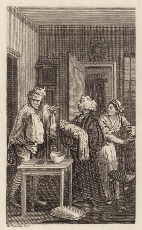 Een scène uit Tristram Shandy door William Hogarth
