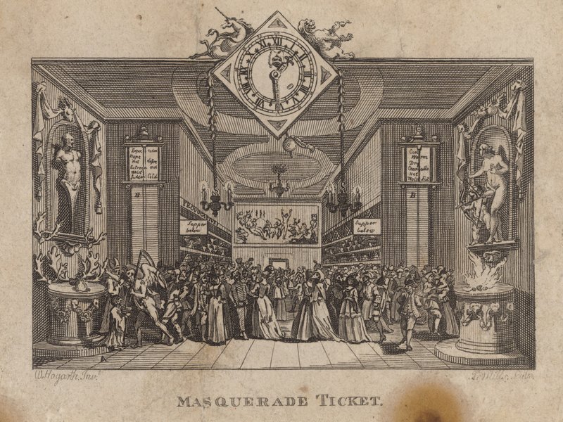 Maskerade Ticket door William Hogarth