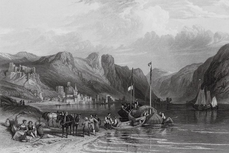 Bacharach, aan de Rijn door William Leighton (after) Leitch