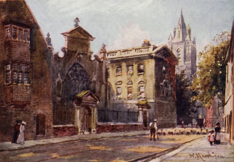 Peterhouse vanaf de straat door William Matthison