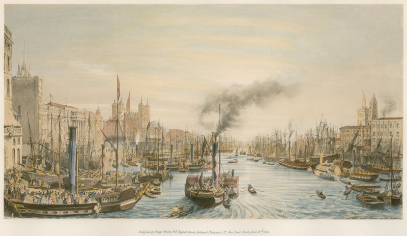 Het Bekken, vanaf London Bridge, ochtend door William Parrott
