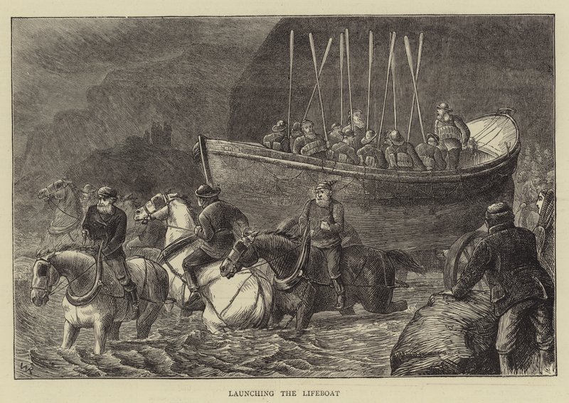 Het lanceren van de reddingsboot door William Ralston