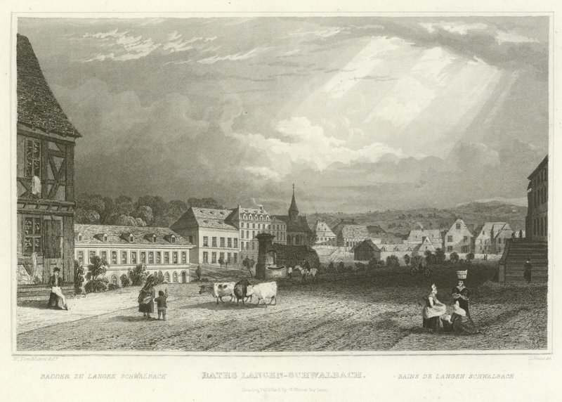 Baden Langen-Schwalbach door William Tombleson