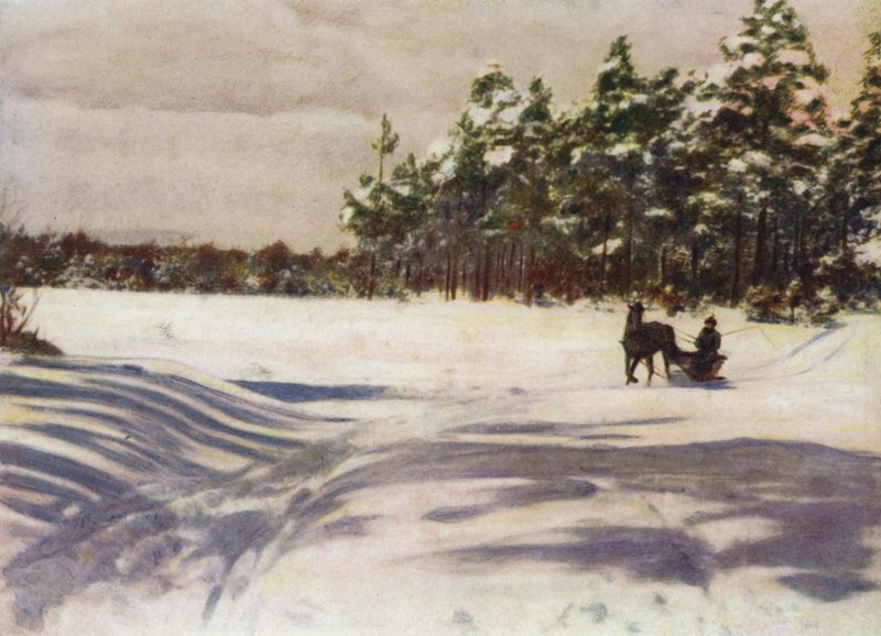 Een Winters Tafereel in Letland door after A. Langfier