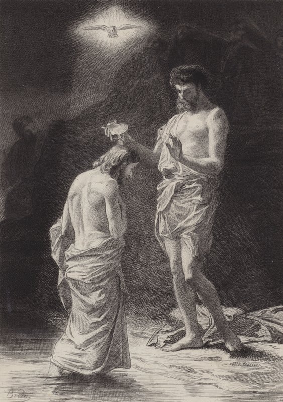 Doop van Christus door after Albert Robida