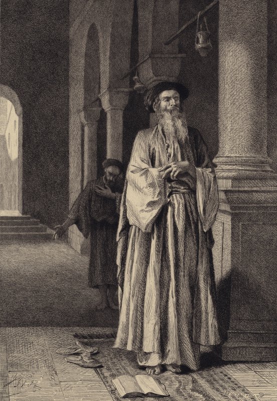 De Farizeeër en de tollenaar door after Albert Robida