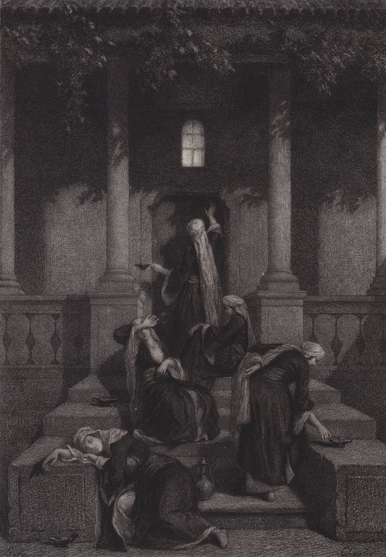 De wijze en de dwaze maagden door after Albert Robida