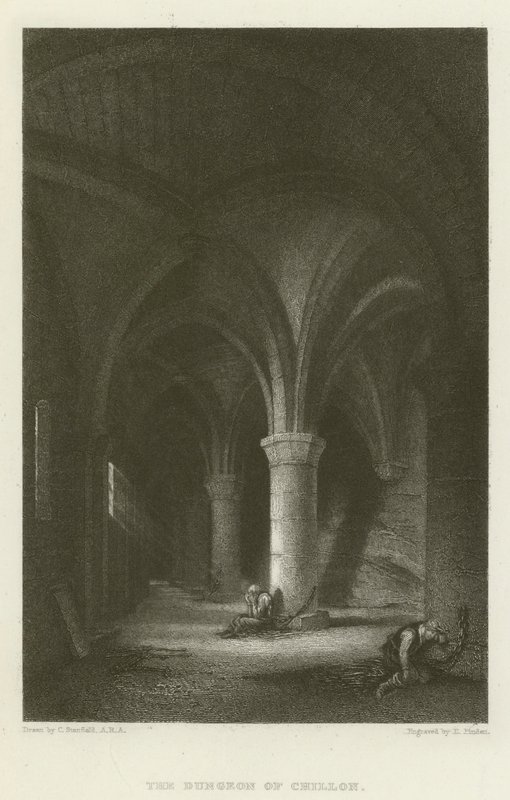 De kerker van Chillon door after C. Stanfield