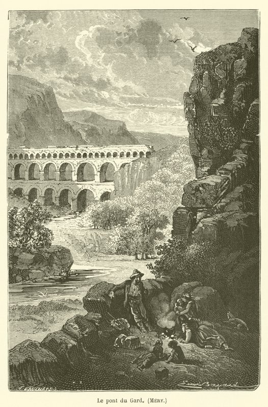 De brug van Gard, Mery door after Emile Antoine Bayard