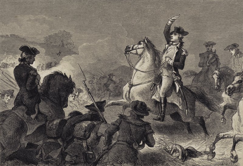 Washington bij Monmouth door after Felix Octavius Carr Darley