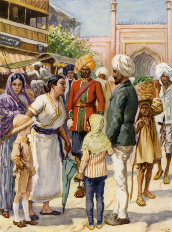 In een Indiase Bazaar door after Gordon Frederick Browne