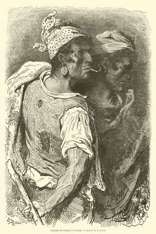Mannen van het volk, Valencia door Gustave after Dore